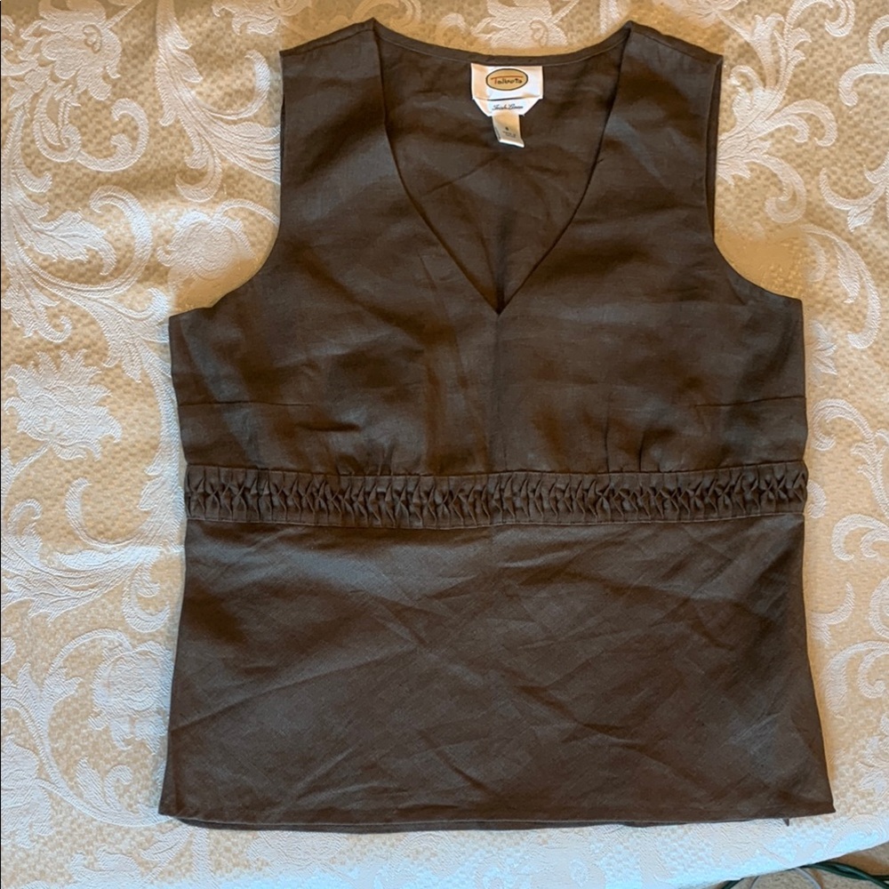Talbots Brown Fitted Sleeveless Tank Top